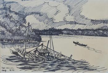 Perahu Di Sungai by 
																	Henk Ngantung