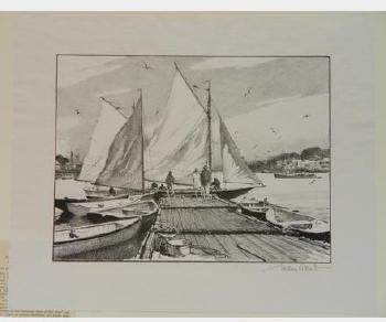 Boats to Let; Lumber Wharf by 
																			Gordon Grant