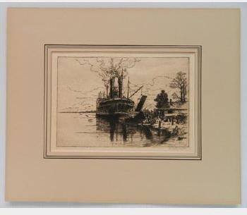 Mississippi Steamboat Landing by 
																			Bertha Evelyn Jaques