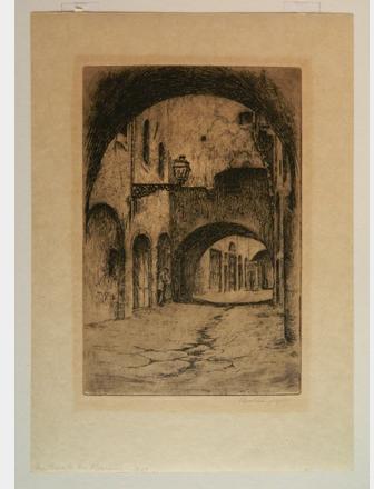 An Arcade In Florence; Street of Janissares-Algiers; A Little Mother in Japan; Charing Cross Bridge, Thames, London by 
																			Bertha Evelyn Jaques