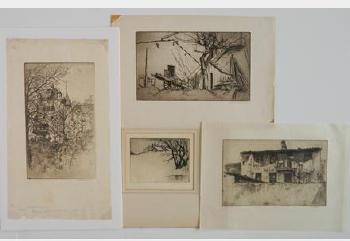 Winter; A Sunny Corner; Back of a Roman House; Towers and Tree Tops by 
																			Bertha Evelyn Jaques