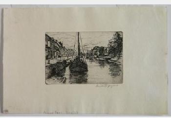 Salt Schooners: Gloucester; Dordrecht (Gray Church); Bridge of Sighs, Venice; Canal Boat, Utrecht by 
																			Bertha Evelyn Jaques