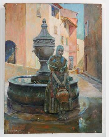 Woman By Fountain by 
																			Norris Rahming