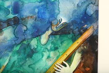 Tanpura Player, From The Musicians Series 
 by 
																			Shakeel  Momin