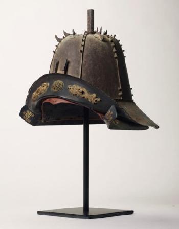A Nanban helmet in the form of European hat by 
																	Myochin Katsuie