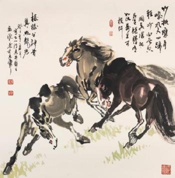 Three Horses by 
																	 Ma Xinle