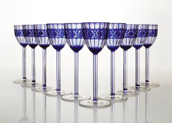 Set Of Ten Wine Glasses by 
																	Otto Prutscher