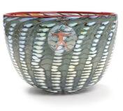 A colored glass bowl by 
																			Bertil Vallien