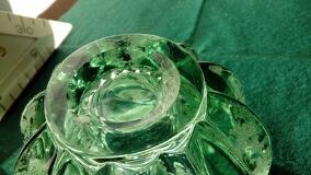 Green glass bowl inlaid with air bubbles by 
																			Pierre D'Avesn