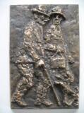 Bronze relief by 
																			Knud Nellemose
