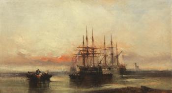 Shipping at Sunset by 
																	William MacAlpine