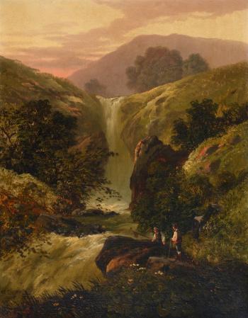 Anglers By A Waterfall by 
																	F C Ellerman
