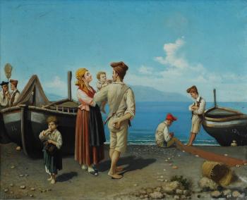 Famiglia Di Pescatori by 
																	Vincenzo Vaccaro