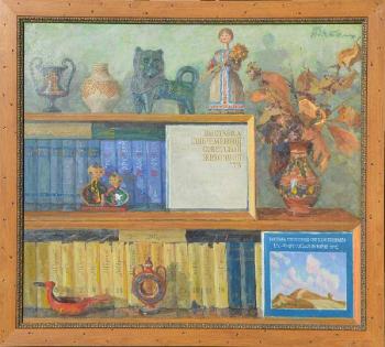 Still-life with bookshelves by 
																			Aleksandr Vyatkin