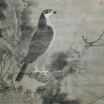 Standing Falcon Drawn In Yuan Style by 
																			 Gao Qifeng