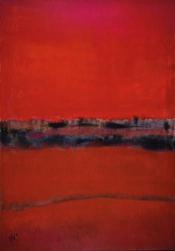 Abstract composition in red by 
																	Gaston-Pierre Galey