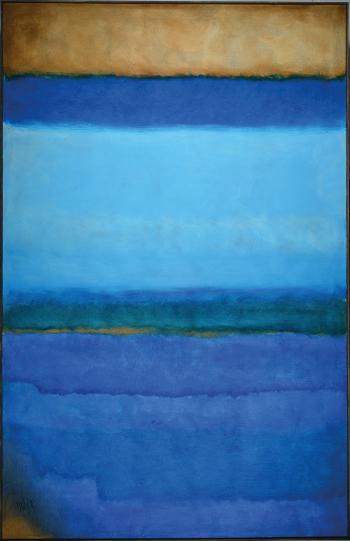 Abstract composition in blue by 
																	Gaston Pierre Galley