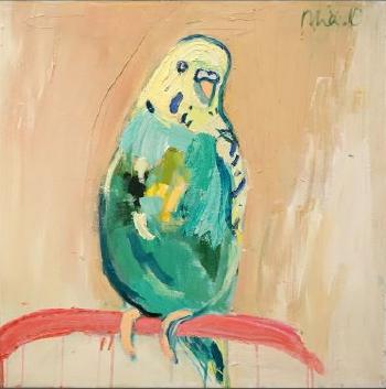 Green And Gold Budgie by 
																			Mia Oatley