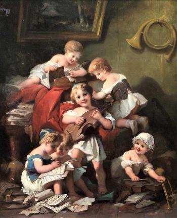 The children's hour by 
																			Francois Louis Lanfant de Metz