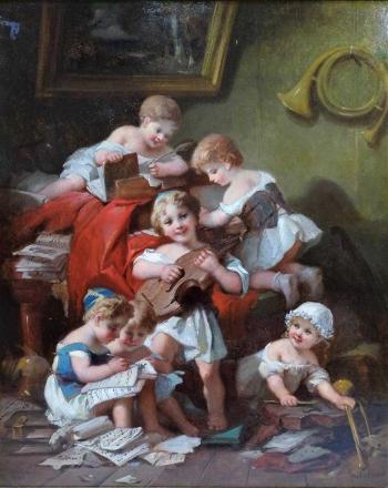 The children's hour by 
																			Francois Louis Lanfant de Metz
