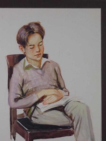 Boy Reading by 
																			Frank von der Lancken