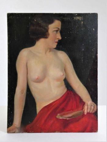 Nude with mirror by 
																			Frank von der Lancken