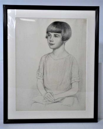 Portrait of a young girl by 
																			Frank von der Lancken