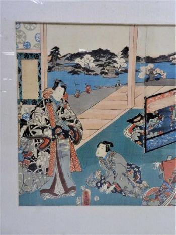 Geishas in Bathhouse Triptich by 
																			Utagawa Toyokuni