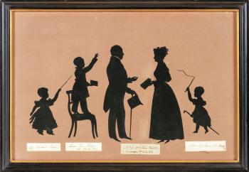 Silhouette of an Edinburgh Family by 
																	Augustin Edouart