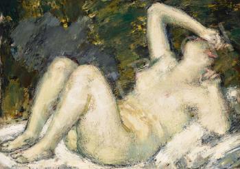 Lying Nude (Awakening) by 
																	Janos Vaszary