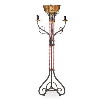 Gothic Revival Floor Standing Candelabra And Flower Display Stand by 
																	 John Hardman & Co