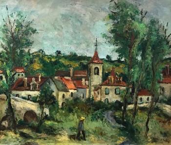 Vue de village by 
																	Isaac Pailes