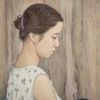 Girl with Fan by 
																			 Xiang Qinghua
