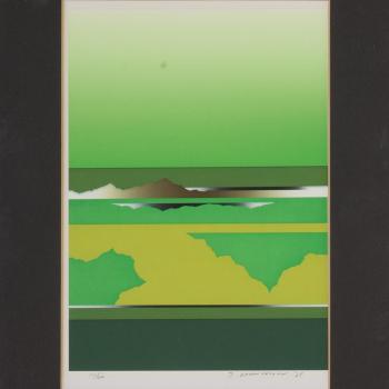 Two contemporary Japanese serigraphs 1.) Object et Flottant; 2.) Untitled by 
																			Tsuyoshi Yayanagi