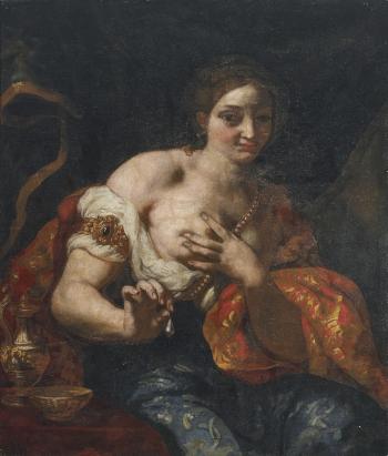 Portrait of courtesan by 
																			 Venetian School