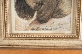 Man's head in profile by 
																			Angelo dall'Oca Bianca