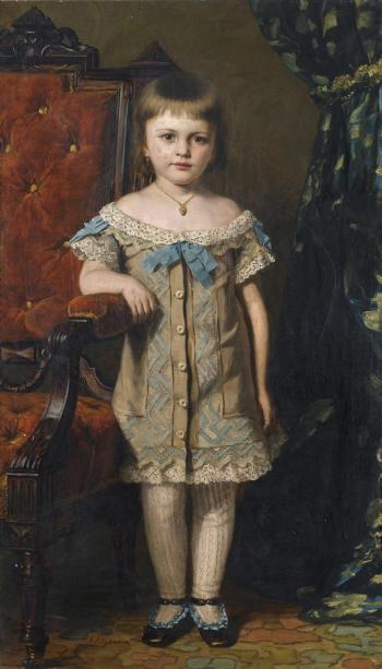Portrait of little girl by 
																			Natale Attanasio