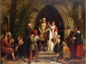 A Squire’s Bounty by 
																	Daniel Maclise