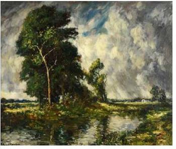 Landscape With Lake and House by 
																	Edward Roworth