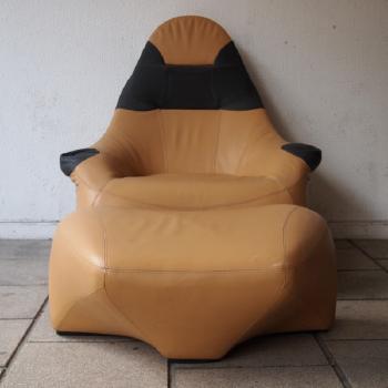 Chair + ottoman, model Poggiapiede hal by 
																			Marc Sadler