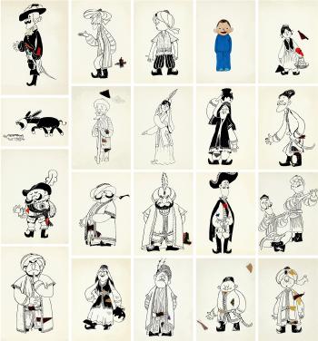 Costume Design Drafts by 
																	 Qu Jianfang