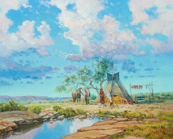 Native American campsite by 
																			Jorge Braun Tarallo