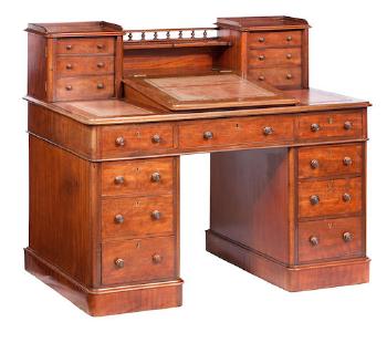 A 19th Century Mahogany Desk, By Edwards And Roberts by 
																	 Edwards & Roberts