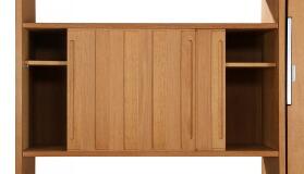 RY 100, Oak wall unit in two sections consisting of a flip-down bed by 
																			 Ry Mobler