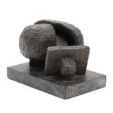 A patinated bronze sculpture on a black granite base by 
																			Edgar Funch