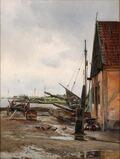 Efter Regnen. Motiv fra Kastrup. After the rain, harbour view from Kastrup, Denmark by 
																			Carl Frederic Aagaard