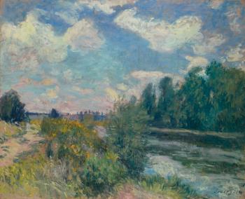 La Seine à Bougival by 
																	Alfred Sisley