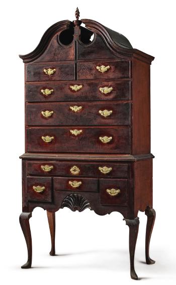 The Exceptional Samuel Whitehorne Carved Mahogany Bonnet-top High Chest Of Drawers, Goddard-townsend School, Newport, Rhode Island, Circa 1760 by 
																	 Samuel Whitehorne