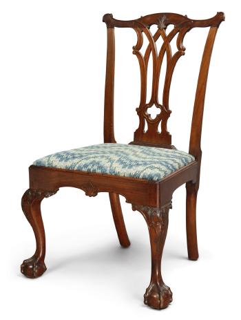 The Edward-harris Family Very Fine And Rare Chippendale Carved And Figured Mahogany Side Chair, Workshop Thomas Tufft, Carving Attributed To Martin Jugiez, Philadelphia, Circa 1775 by 
																	Martin Jugiez