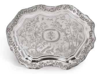 A Chinese Export Silver Tray, Luen Wo, Shanghai, Late 19th Century by 
																	 Luen Wo
